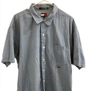 Tommy Hilfiger Mens Shirt Sz XL Short Sleeves 100% Cotton Button Down…